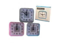 Будильник квадрат пластик. на бат  8*8*4см. 2кол. 8034 OSM (100)