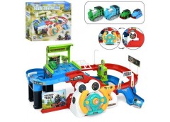 Автотренажер в кор. на бат. кермо. трек. потяг 4шт. рухомі дет. звук. світло 32*...