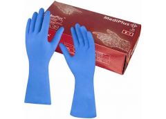 Рукавиці медичні латексні AmbuPlus MediPlus сині S (25/250)