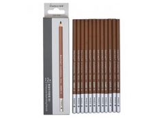 Набір для графіки (олівці вугільні soft) круглі, 12шт. сірі Raffine, Marco 7016-...