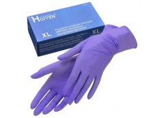Рукавиці Медичні нітрилові фіолетові Hoffen violet XL 3,6гр (50/500)