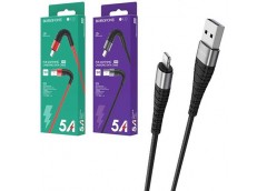 Кабель зарядний Borofone (USB-iP) 2.4A. 1.0м. нейлон BX32 (1)