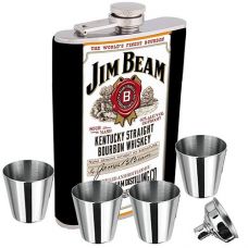 Набір з флягою 7 oz або 200мл + 4 стопки і лійка Jim Beam  A61015U12