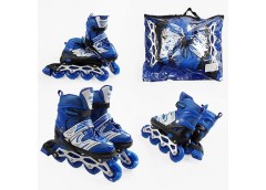 Ролики розcувні L(39-43) колеса PU світло. в сумці. сині 69701-L (6)