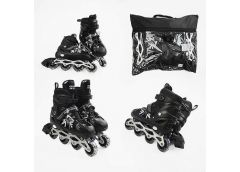 Ролики розcувні L(39-43) колеса PVC світло. в сумці. чорні 45432-L (6)