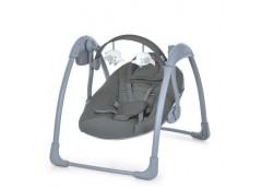 Шезлонг дитячий в кор. від мереж/на бат. таймер. 5швид. дуга з підвіс. рем. безп. 2пол. сірий 6599