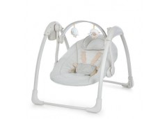 Шезлонг дитячий в кор. від мереж/на бат. таймер. 5швид. дуга з підвіс. рем. безп. 2пол. білий 6511