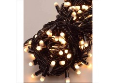 Гірлянда зовнішня 100LED 10,0м. чорний дріт КАУЧУК 2.2мм. теплий білий колір  1420-07 (1)