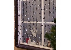 Гірлянда зовнішня штора 150LED 3,0*1,0м. чорний дріт КАУЧУК 3.3мм. білий колір 1457-03 (10)