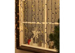 Гірлянда зовнішня штора 150LED 3,0*1,0м. чорний дріт КАУЧУК 3.3мм. теплий білий колір 1457-07 (10)