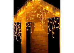 Гірлянда зовнішня штора 100LED 3,3*0,7м. прозорий дріт КАУЧУК.3мм. теп.білий колір+Flash 1448-070