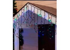 Гірлянда зовнішня штора 100LED 3,0*0,7м. чорний дріт КАУЧУК 3.3мм. мульти колір 1441-54 (1)