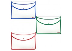 Папка-конверт А4+, прозора на кнопці, 500мкм. Optima O35253/35254/35255 (1/30)