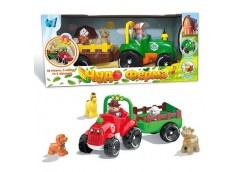 Трактор в кор. на бат. з причепом. музика-звук. вірші. пісні. світло 41*19*19см....