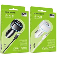 Зарядне для мобільних тел. автомобільне BOROFONE BZ14 Max dual port  (Type-C)