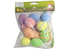 Набір яєць пасхальних з стрічкою 12шт в упак, 3*4см.  R40473 (600)