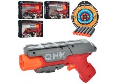 Пістолет в кор. м'які кулі 6шт. ціль 21*15*6см. 4кол. 218A (60)