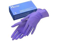 Рукавиці Медичні сині нітрилові Hoffen violet L 3,3гр (50/500)