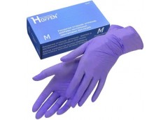 Рукавиці Медичні сині нітрилові Hoffen violet M 3,3гр (50/500)