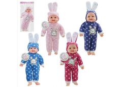 Пупс м'яконабивний в пак. музик.  хохотун 4 вид. на бат.  43см. SEL-0006 (60)