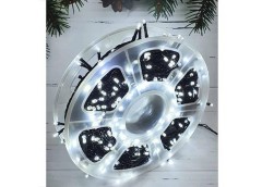 Гірлянда зовнішня 400LED на котушці 40,0м. чорний дріт ПВХ 2.0мм. білий колір 1426-03 (1)
