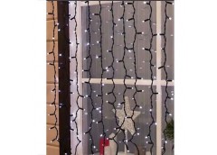 Гірлянда зовнішня штора 400LED 3,0м*2,0м. каучуковий чорний дріт 2.2мм. білий колір 1452-03 (1)