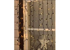 Гірлянда зовнішня штора 400LED 3,0м*2,0м. каучуковий чорний дріт, теплий білий колір 1452-07 (1)