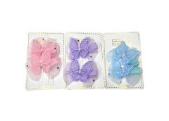 Заколка-затискач метелик за 2шт мікс кольор. 02450 (6компл)