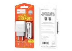 Зарядне HOCO port USB 2шт кабель(Micro-USB) C73A (1)