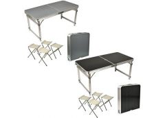 Стіл туристичний з 4-ма стільцями. алюм. каркас. 120*60*70см. MH-5363-2/4 (1)