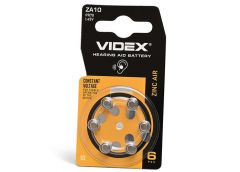 Бат. таб. Videx для слухов апаратів ZA10 (PR70) 1.45V повітряно цинкова 1х6 на б...
