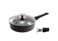 Сковорода алюм. скляна кришка 26см. глибока 7см. зі знімною ручкою QD-FD526-L ІН...