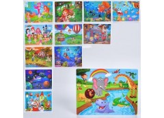 Пазли дерев'яні 60ел. 30*22*0.5см. мікс. вид. MD 1996 (50)