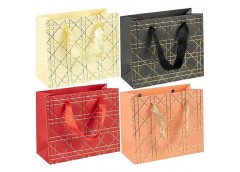 Пакет подарунковий паперовий 23*10*18см. горизонтальний з тисненням фольгою HL-1...