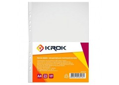 Файли Krok A4+Eco 25мк за 100шт. перфорація  на 11 отворів KR-2125 (1/20)