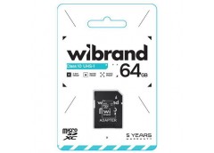 Карта пам'яті Wibrand microSDHC (UHS-1) 64GB class 10. з адаптером WICDXU1/64GB-...