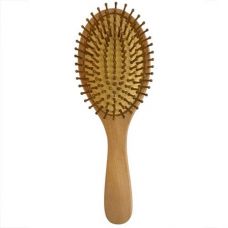 Гребінець масажний овальний з дерев'яною ручкою 27*7*4см M-Z30 (1/12/240)