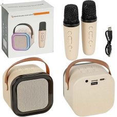 Колонка LED + 2 мікрофони з функцією зміни голосу бездротова караоке-система К12-2/121639 (50)