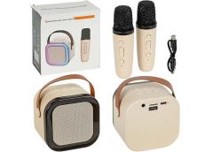 Колонка LED + 2 мікрофони з функцією зміни голосу бездротова караоке-система К12...