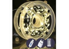 Гірлянда роса на котушці 1000LED 100.0м. зелен. дріт. пульт д/к 8реж теплий біли...