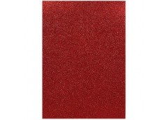 Фоаміран A4 Glitter з клеєм, червоний 1,7мм товщина 10арк..  17GLKA4-002 (1)  