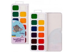 Фарби акварель Yes 12 кол. Pusheen   медові, без пензлика 110275 (1/48)