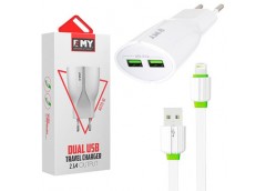 Зарядне для мобільних + кабель Iphone EMY 2.1A MY-271