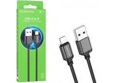 Кабель зарядний Borofone Sharp PD (USB-Lightning) нейлон 2.4A 1м BX87LB (1)