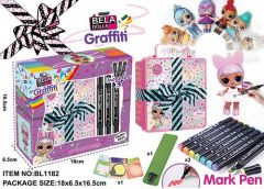 Лялька BELA DOLLS в кор. графіті, 3 ручки, для розм. сукні 18*7*17см  BL1182 (60...