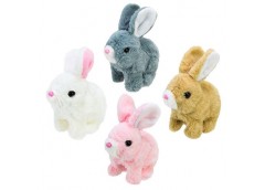 Зайчик в куль. на бат. м'який. рухається. звук 15*18*7см. 4кол. C23916 (140)