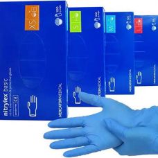 Рукавиці Медичні сині Nitrylex Basic нітрил S (50пар/500)