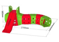 Гірка для катання з тунелем пласт. зелено-червона 01470/3 (1) DT