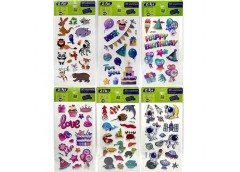 Наклейки 3D в асорт. 18см. ZiBi KIDS Line ZB.63341/46/50/52/53/60/68/69/78/79