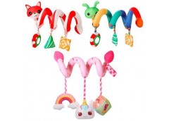 Брязкальце підвіска в куль. плюш. спіраль. підвіски. пискавка 21*26*9см. 3вид. Q...